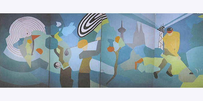 Plakatives, abstraktes, 4-teiliges Bild